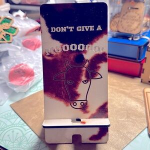Handmade Don’t Give A Moo Cell Phone Holder